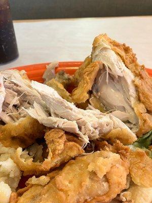 Under cooked chicken.