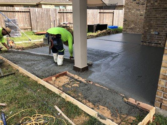 Our team pours beautiful patios!