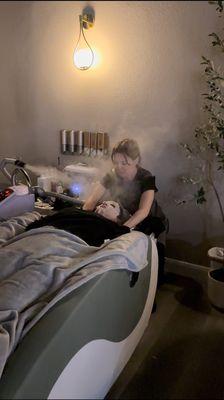 Heather giving me a massage