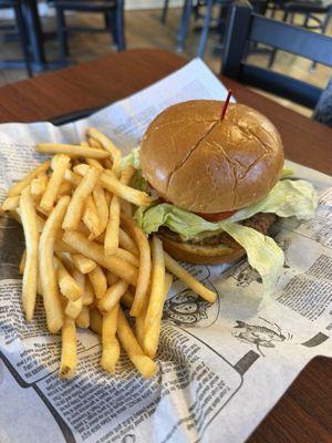 Burger and fries were great. They also smoke their own bbq in back. We got that as an order to go for later.