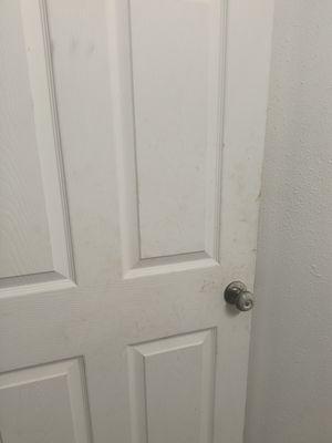 Dirty restroom door