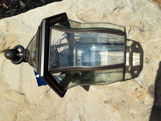 Part of today's haul: brand new exterior light fixture $8.50 after 25% discount today.
