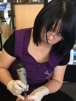 Working hard to make your nails Beautiful!