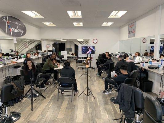 Class Lecture. It's more than just cutting hair.