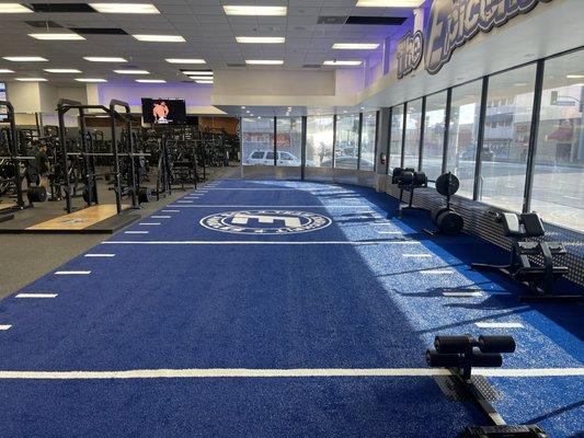 Humongous football turf.