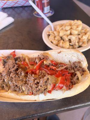 Philly Steak and Caribbean Jerk Mac and Cheese