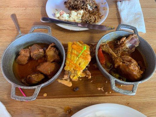 Chicken, pork and sliders