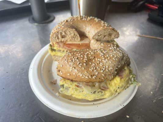 Lox and Eggs - 2 egg omelette with Lox, onions, smear