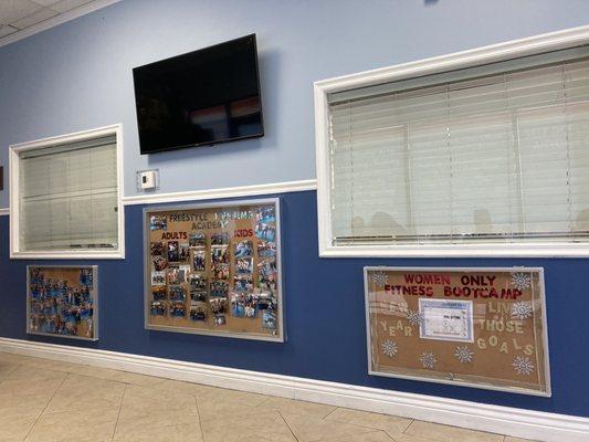 Bulletin board of pictures