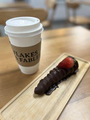 Cappuccino and a big bear horn - delicious!