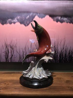 Sculpture of a salmon