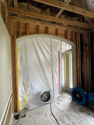 Containing moisture in project