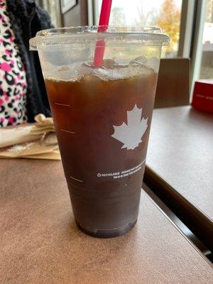 This is an iced mocha. No milk I guess?