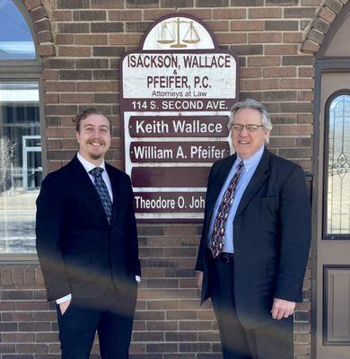 Attorney Bill Pfeifer and Law Intern Nathan Kline