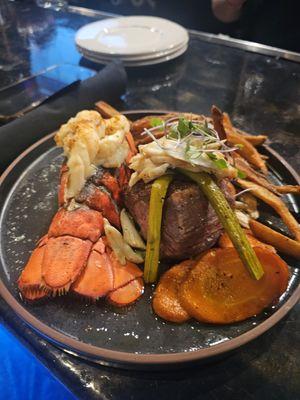 Surf and turf. This was absolutely delicious. Great presentation, great service. Highly recommended.