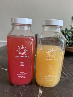 Sandia splash on the left (watermelon and lime), Firefly on the right (Apple, lemon, ginger)