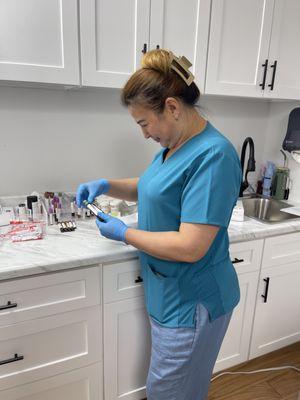Perfecting phlebotomy skills during internship