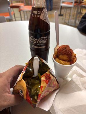 Frito pie, mangonada and Mexican Coke.