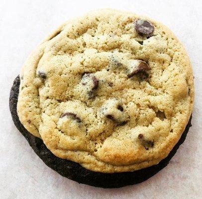 Brookie Cookie, half Brownie half Chocolate Chip!