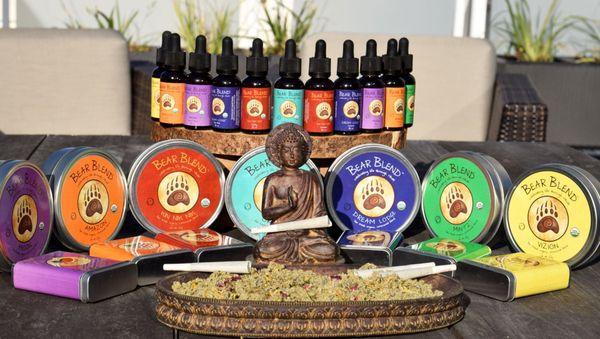 Discover Bear Blend Products including Ceremonial Blend, Herbal Vape Pen, 10 Herbal Cigarettes (Additive & Nicotine Free), Blue Lotus Flower