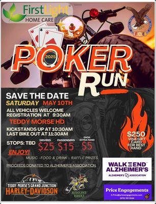 Poker Run Event 2025 to support the Alzheimer's Association.