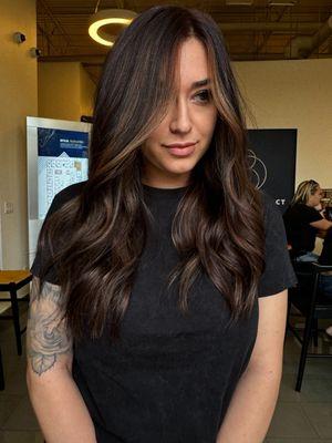 Hair transformation from red to amazing warm blonde highlights and 16 in luxury hair extensions north Phoenix