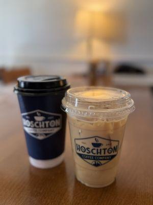 Lavender lattes - hot and iced.