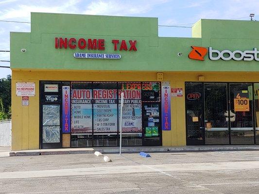 Parking lot view of office