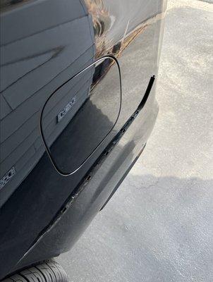 bumper left side brackets broken, bumper is sticking out