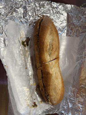 The Cheese Steak Special Cheese Steak With Mushrooms, onions and peppers.