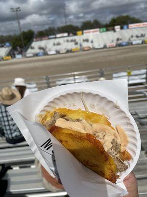 Pernil "mozzarepa" from Mozzarepa food truck