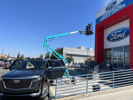 Good bye bird poop. You are NO match for our heated pressure washer trailer along with Boomer the Boom.