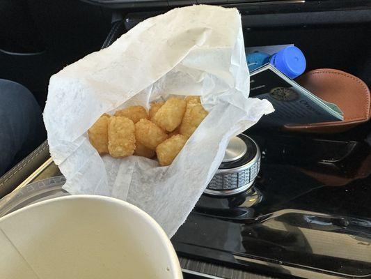Hot, crispy tater tots