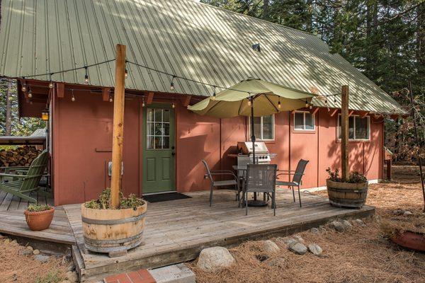 Relax while you BBQ on the side deck.