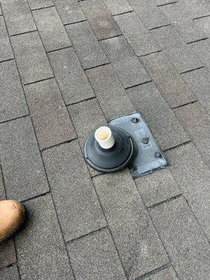 New plumbers gasket for the vent pipe. Standard on all roof tune ups. A bad gasket can cause future leaks.