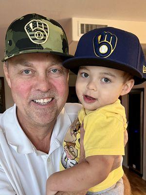 My Youngest. Rooting for our Brewers!