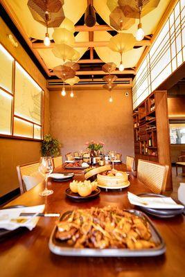 Two private dining rooms, each accommodating 10-12 guests. The rooms can be combined for 24 guests. Make a reservation on our website.