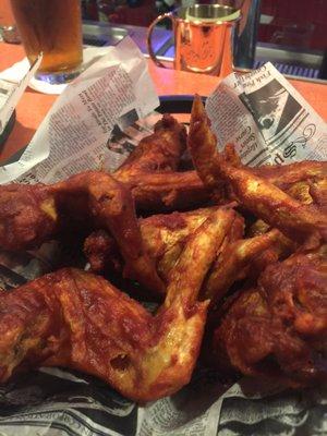 BBQ chicken wings.