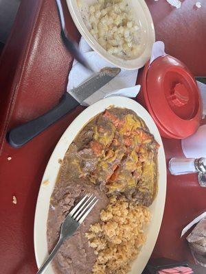 Enchilada plate with no lettuce