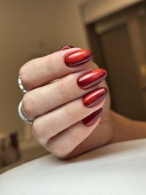 Red cat eye / Russian manicure