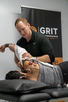 Myofascial decompression, or Cupping, with movement