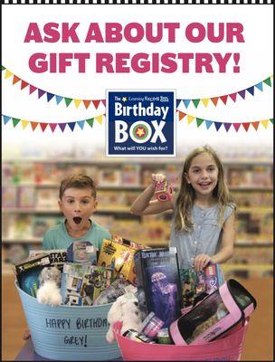 Create a fun birthday registry at our store today. Easy and free to build your child's own gift registry!