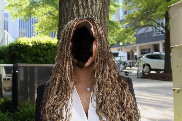 Smedium boho knotless (with human hair) at week 3