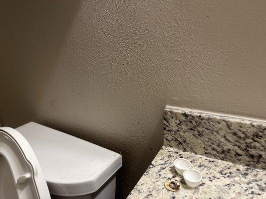 Sewage covered toilet bolts