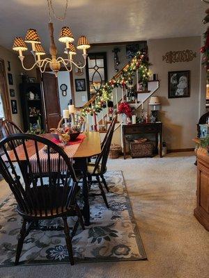 My amish table & chairs from Shakers Cottage in Columbiana, Ohio.