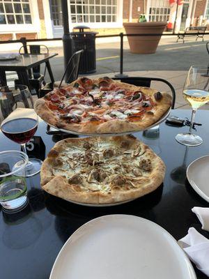 Delicious individual-sized pizzas