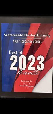 Sacramento Dealer Training Award