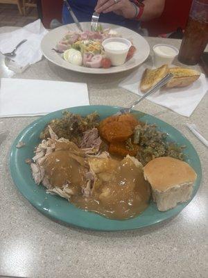 Thanksgiving meal and the Chefs salad