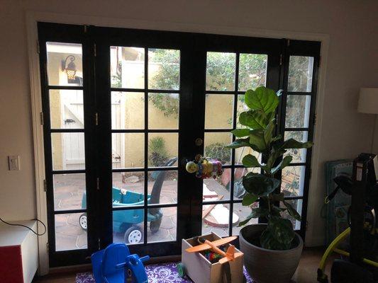 This French door is counted 3 French doors because it's more work according to Aaron $17 x 3 = $51 to clean this