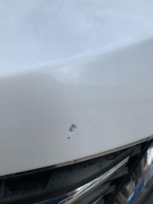 Left a giant scratch and gouge